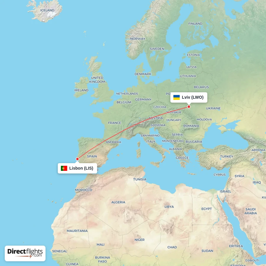 LWO - LIS route map