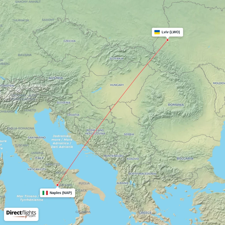LWO - NAP route map