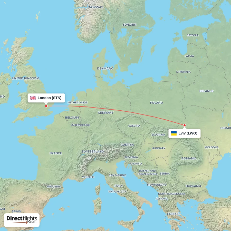LWO - STN route map