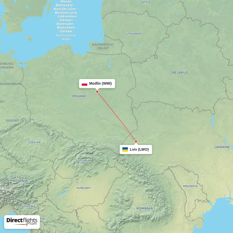 LWO - WMI route map