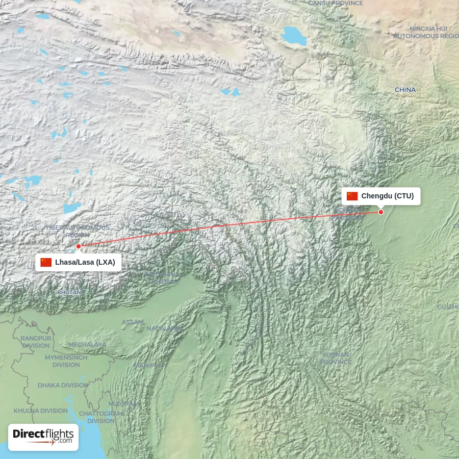 LXA - CTU route map