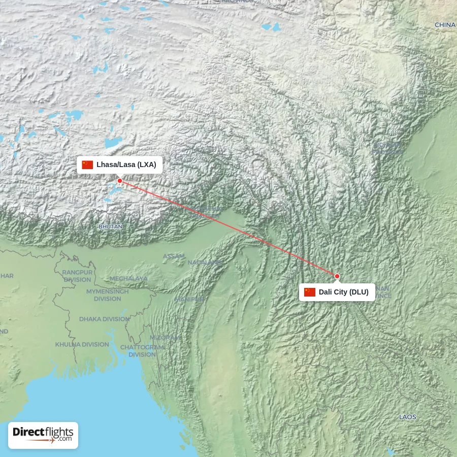 LXA - DLU route map