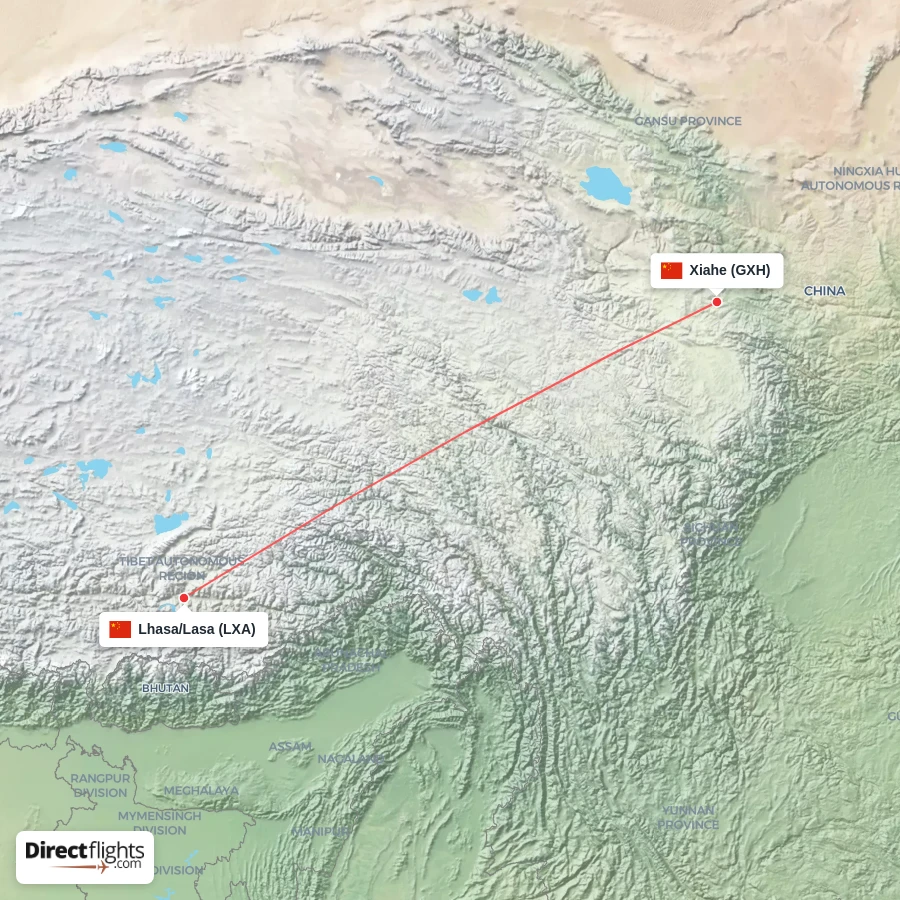 LXA - GXH route map