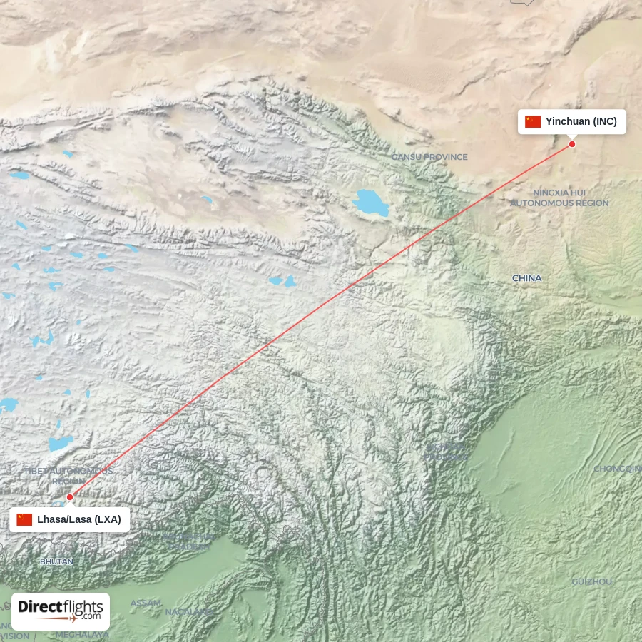 LXA - INC route map