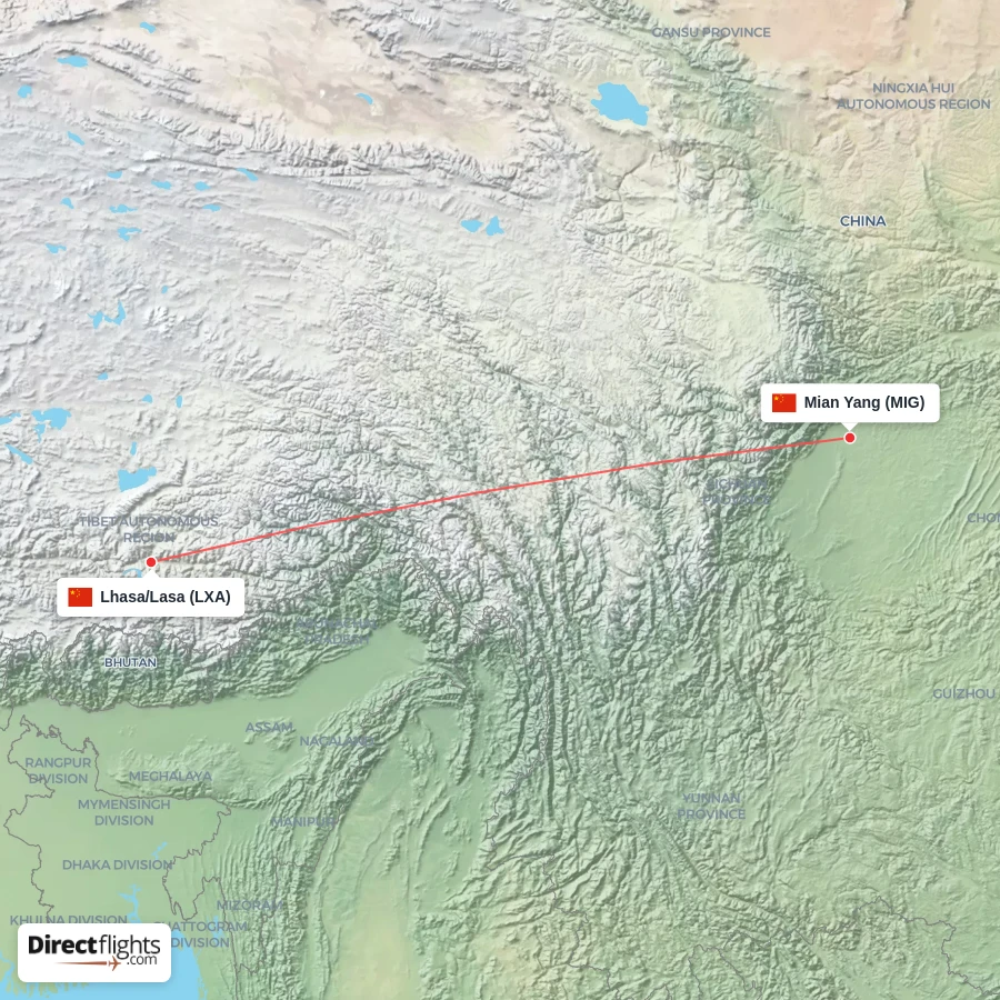 LXA - MIG route map