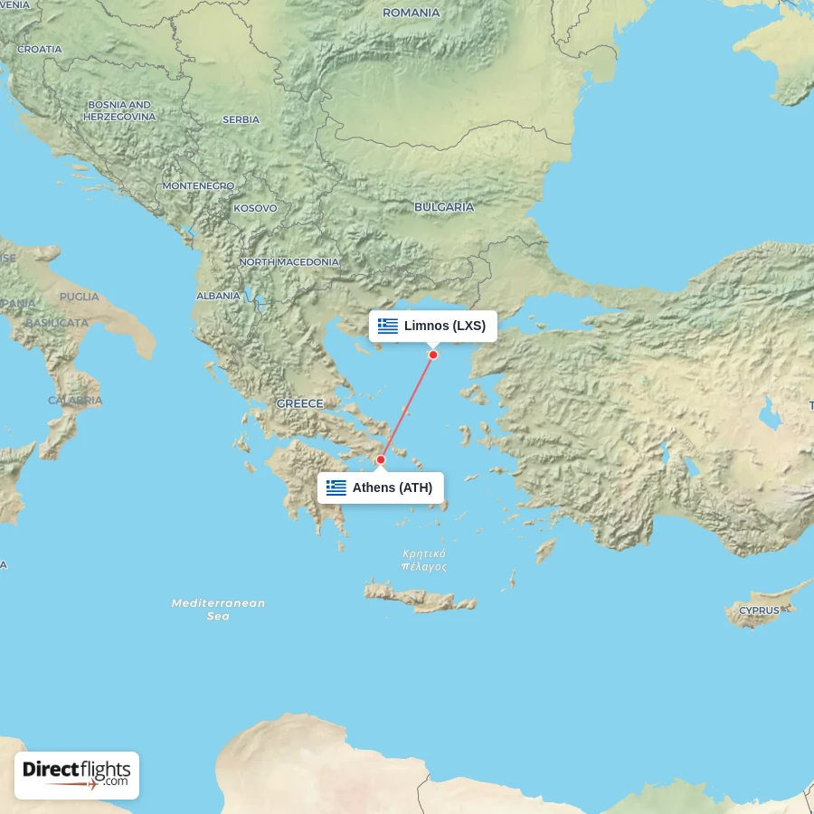 LXS - ATH route map