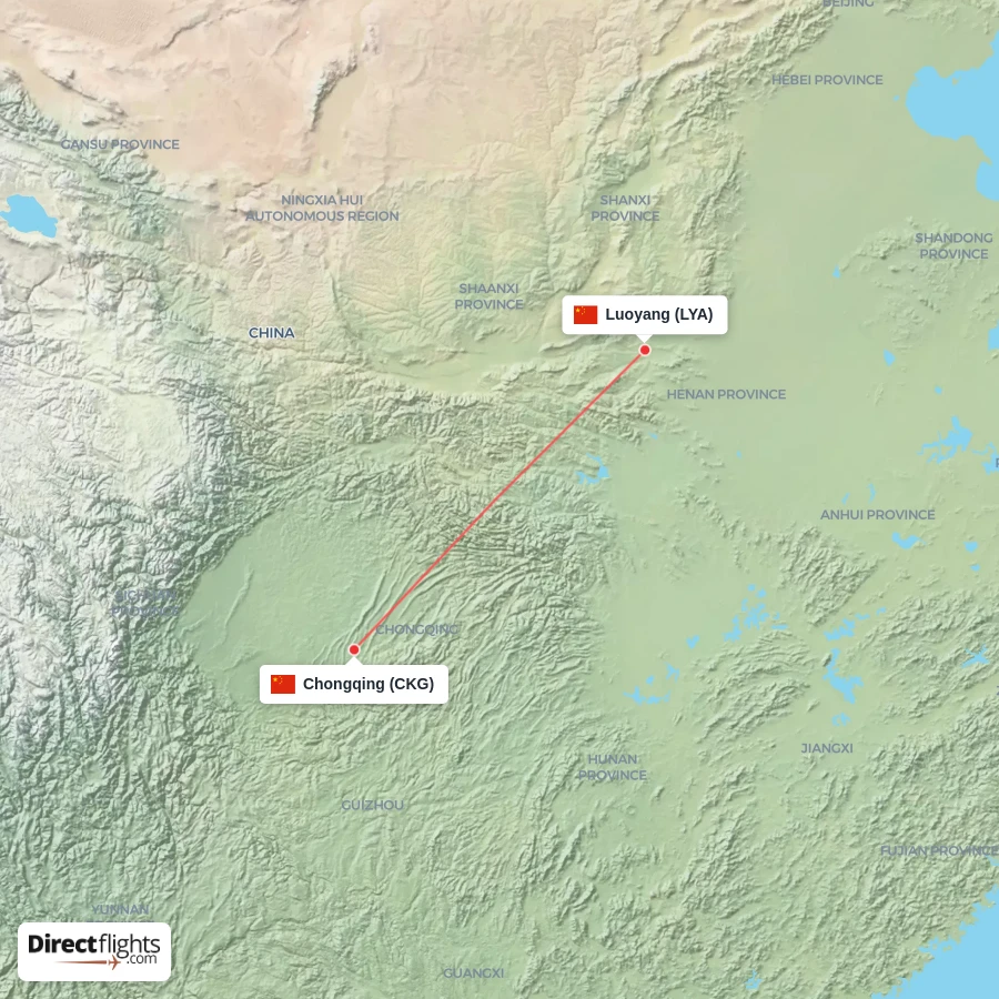 LYA - CKG route map