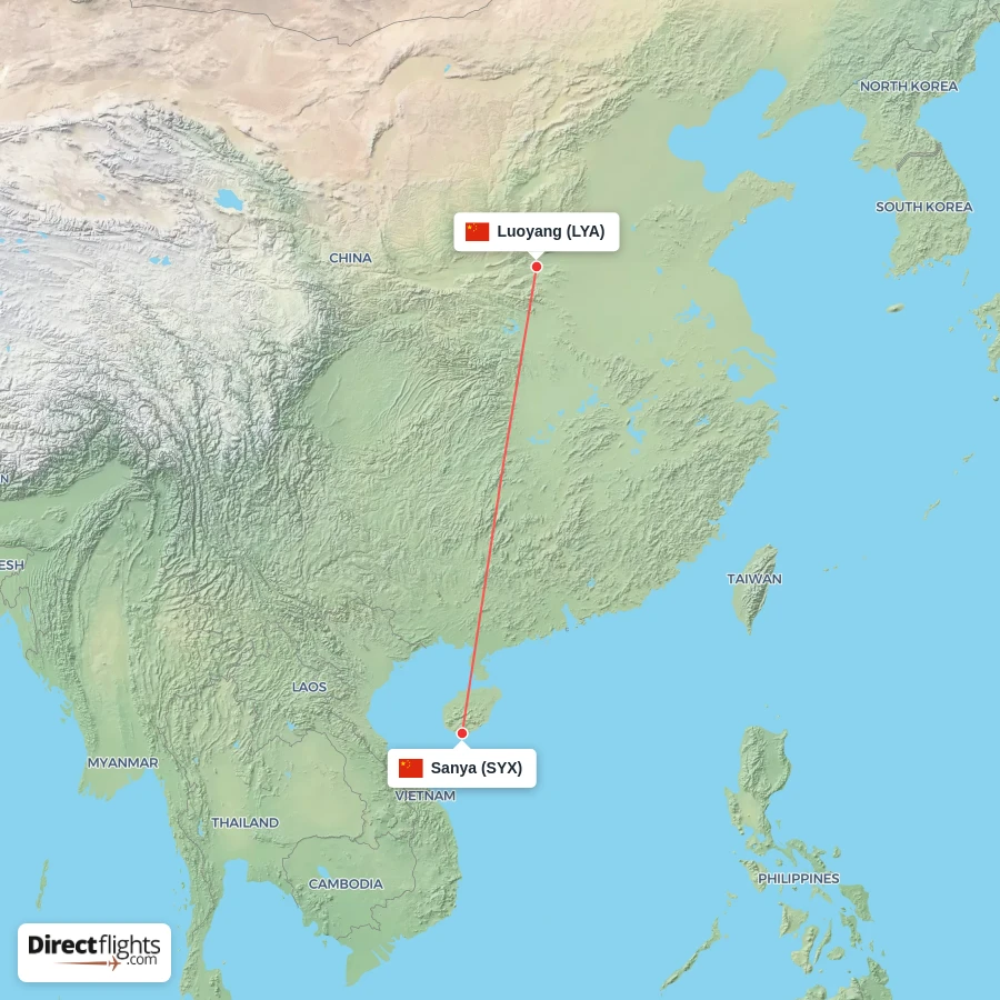 LYA - SYX route map