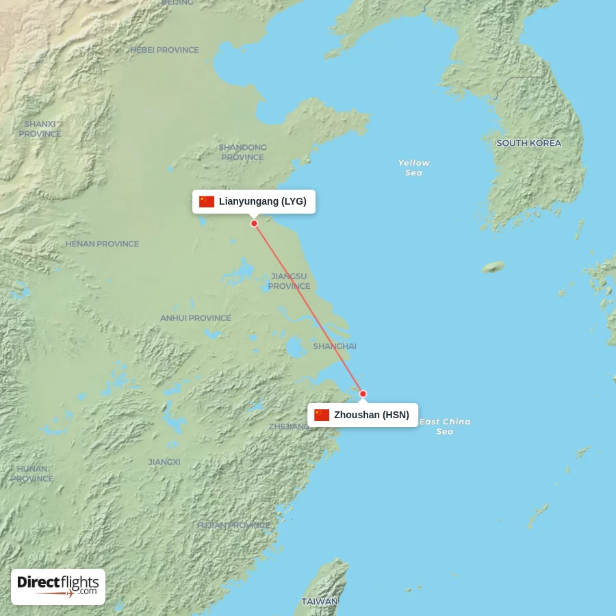 LYG - HSN route map