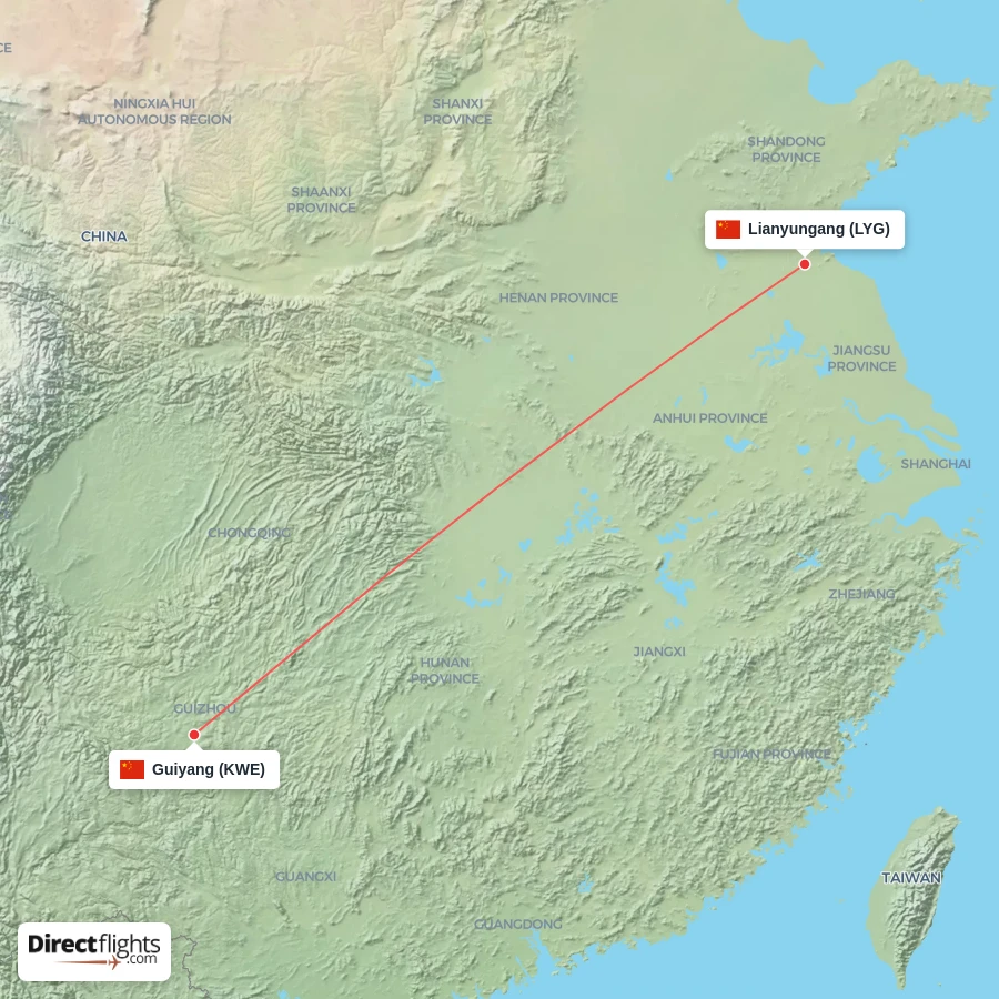 LYG - KWE route map