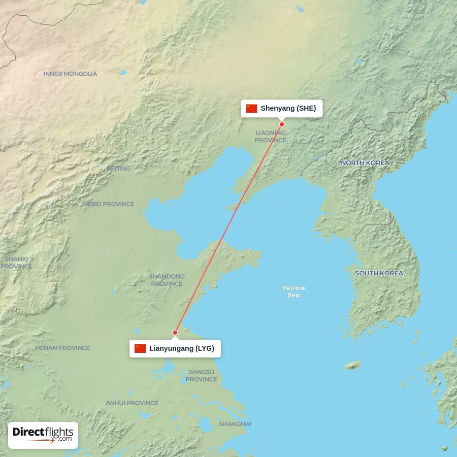 LYG - SHE route map