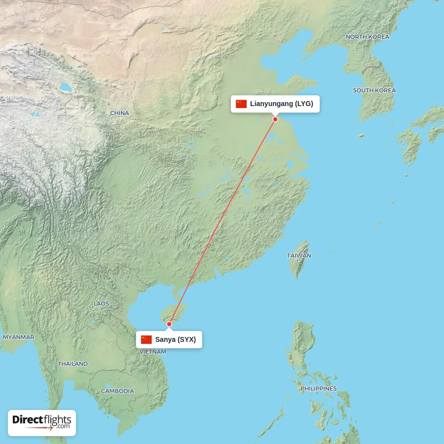 LYG - SYX route map