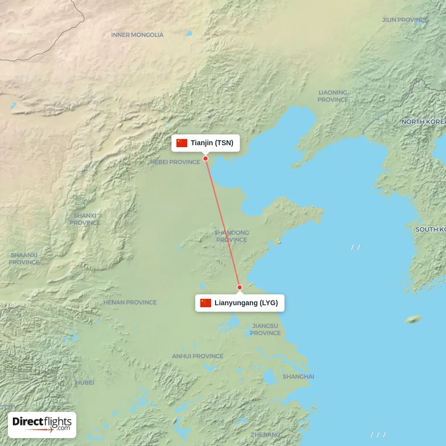 LYG - TSN route map