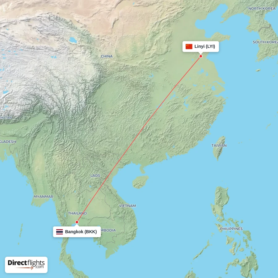 LYI - BKK route map