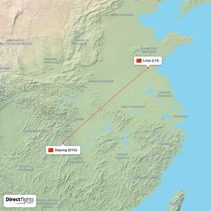 LYI - DYG route map
