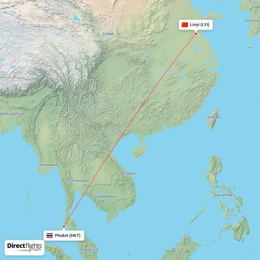 LYI - HKT route map