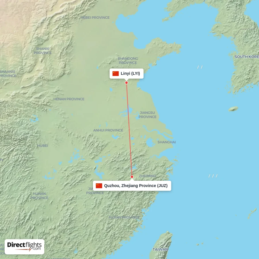 LYI - JUZ route map