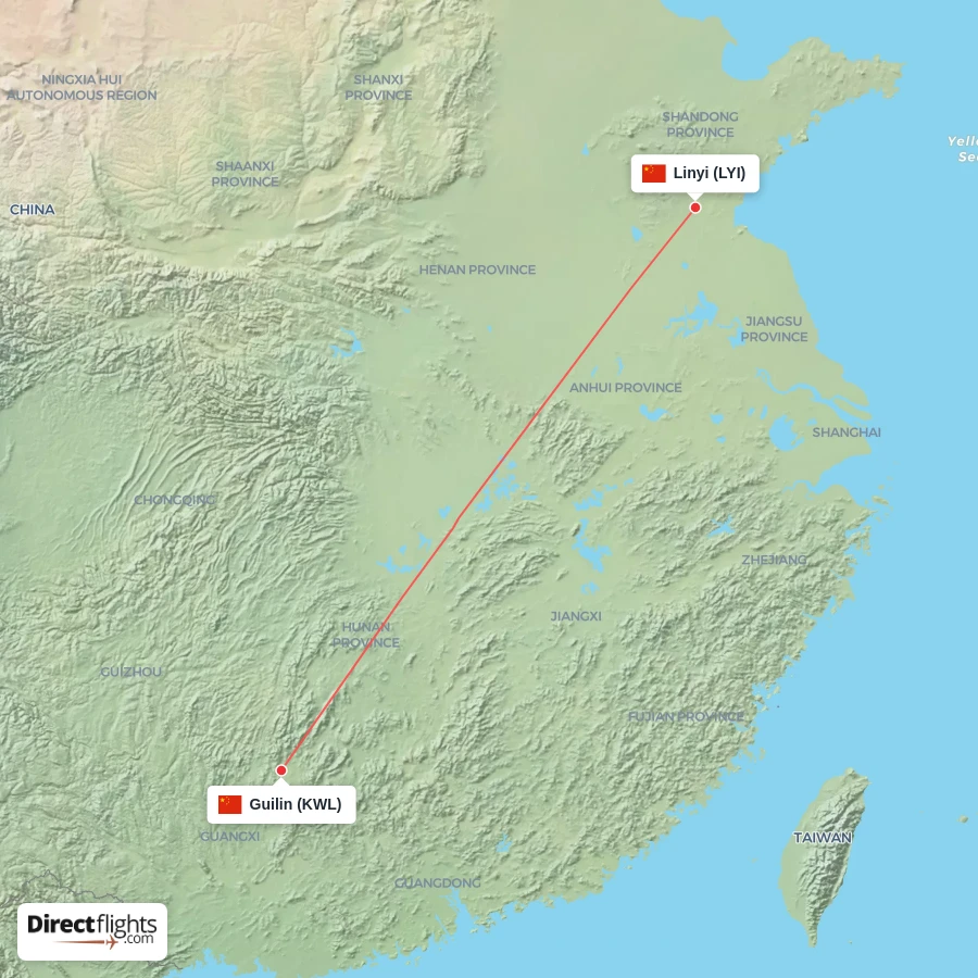LYI - KWL route map