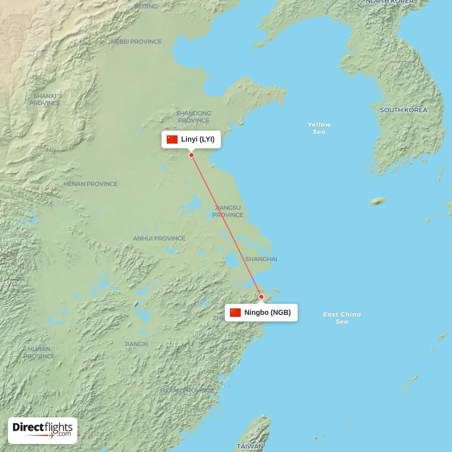 LYI - NGB route map