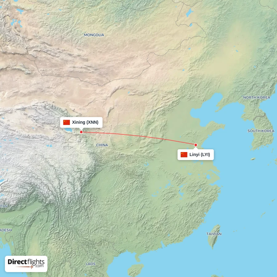 LYI - XNN route map
