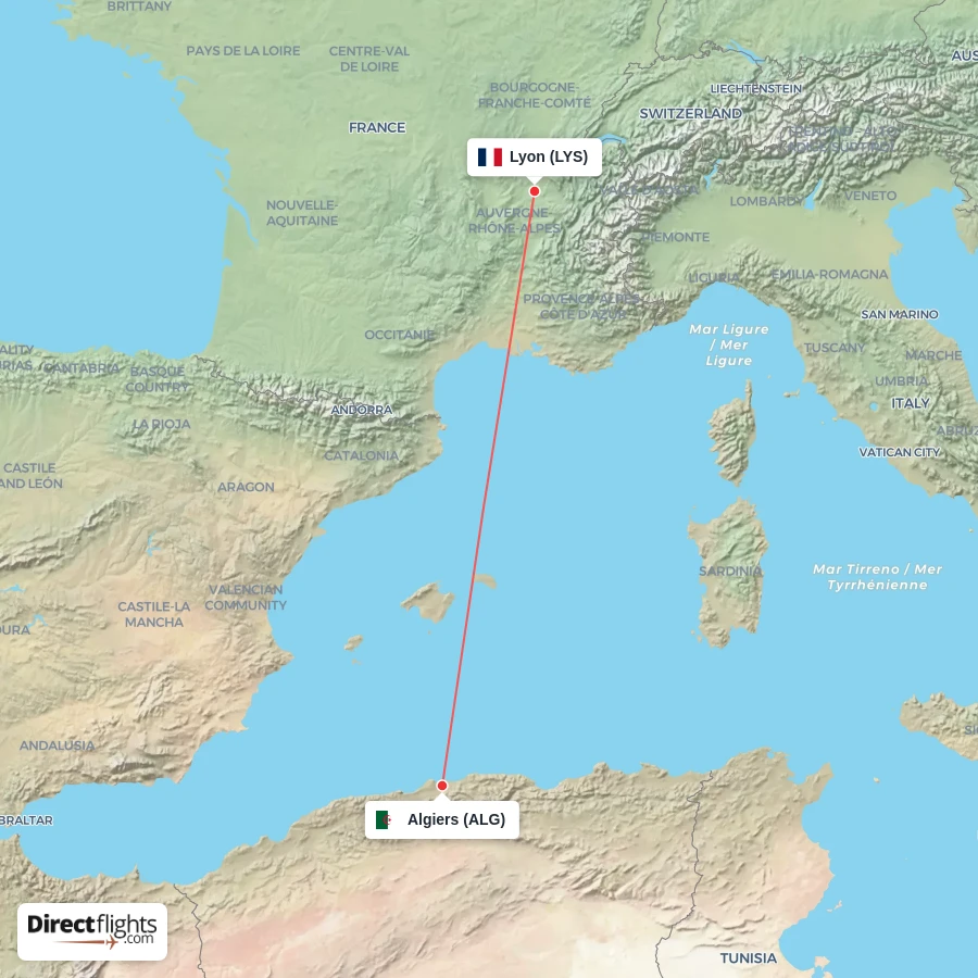 LYS - ALG route map