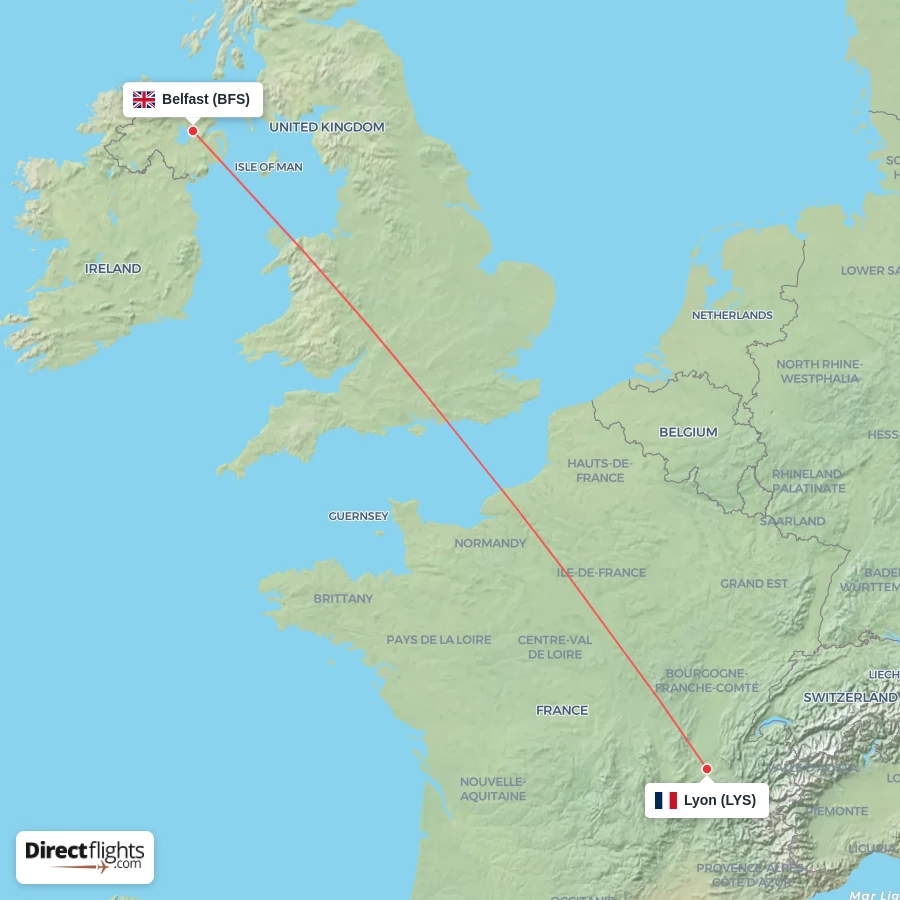 LYS - BFS route map