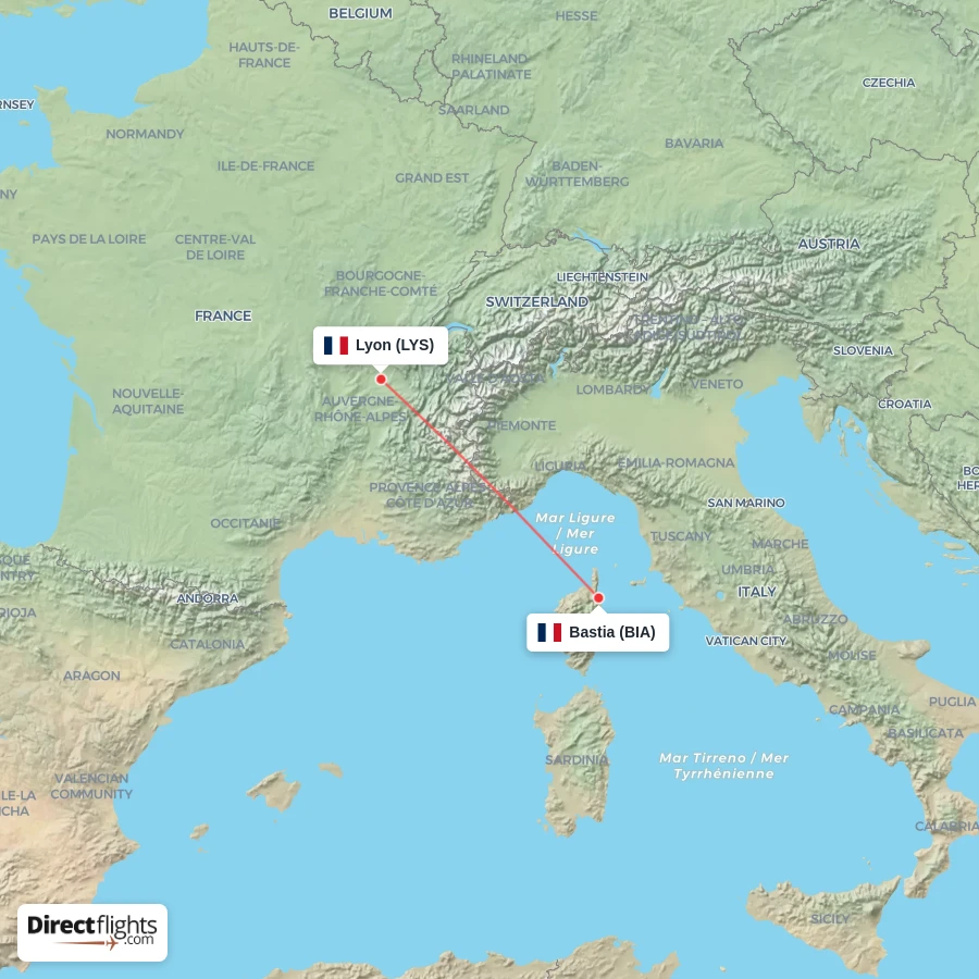 LYS - BIA route map