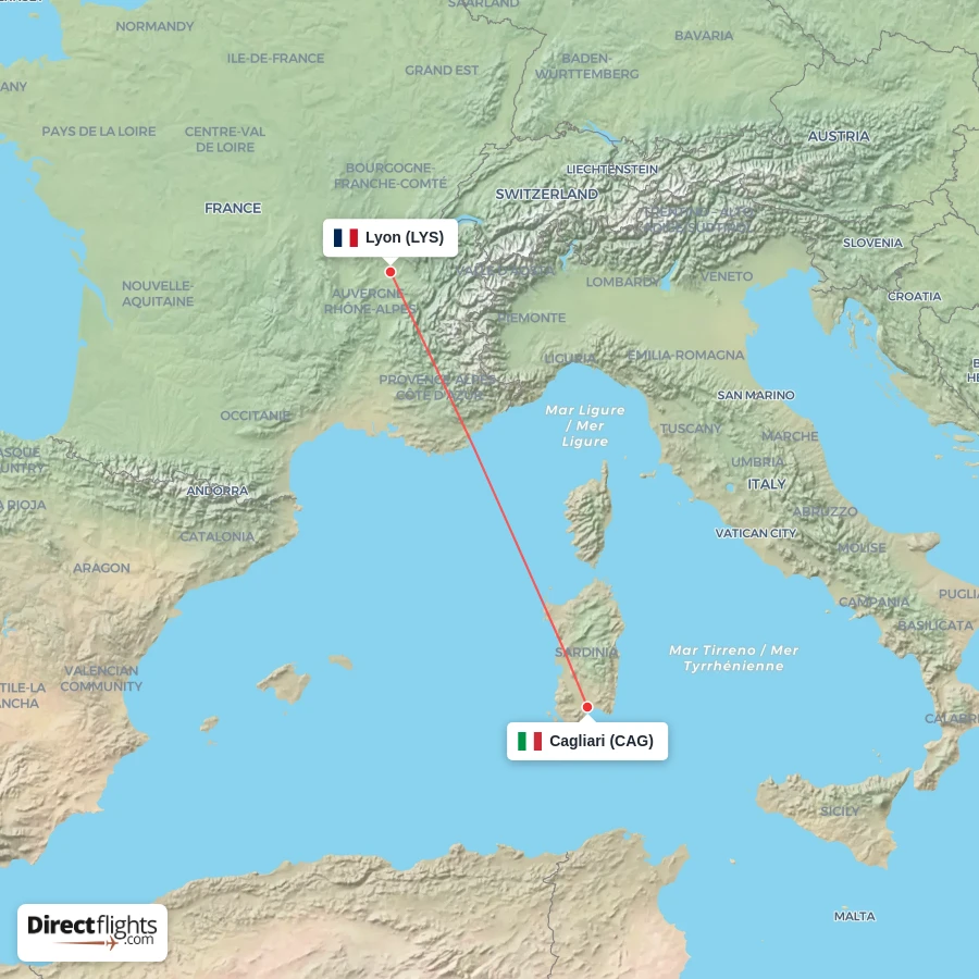 LYS - CAG route map