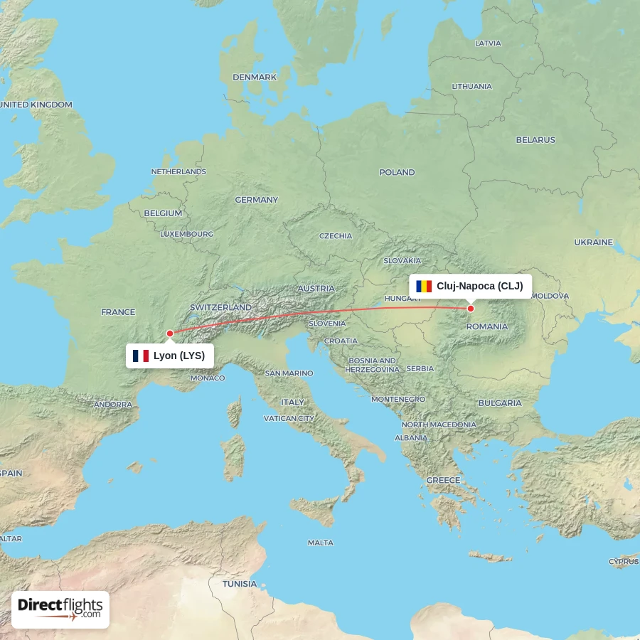 LYS - CLJ route map