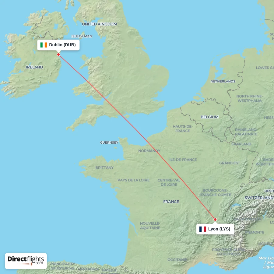 LYS - DUB route map