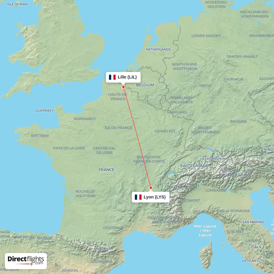 LYS - LIL route map