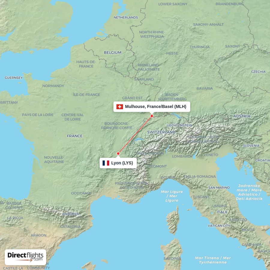 LYS - MLH route map