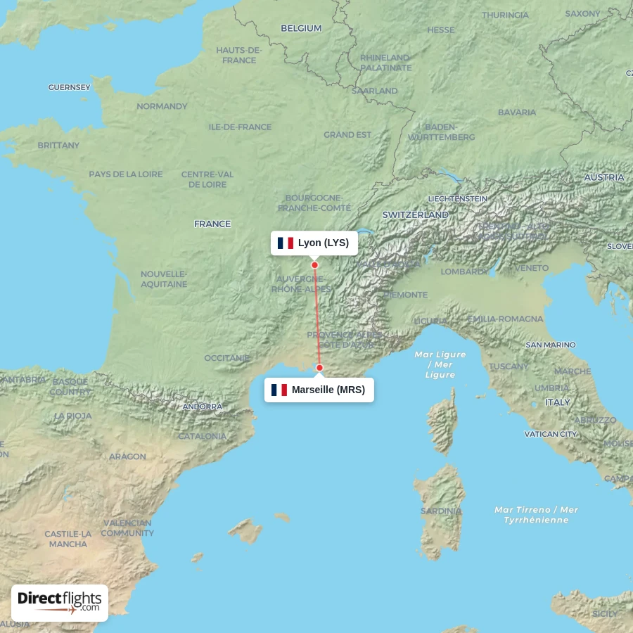 LYS - MRS route map