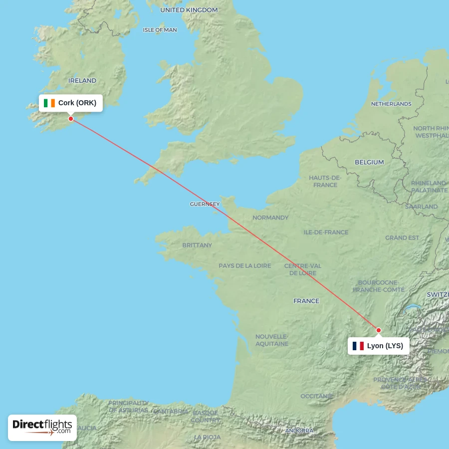 LYS - ORK route map