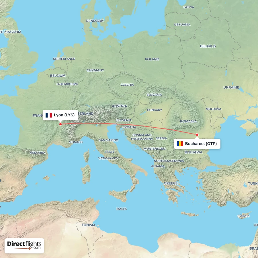 LYS - OTP route map