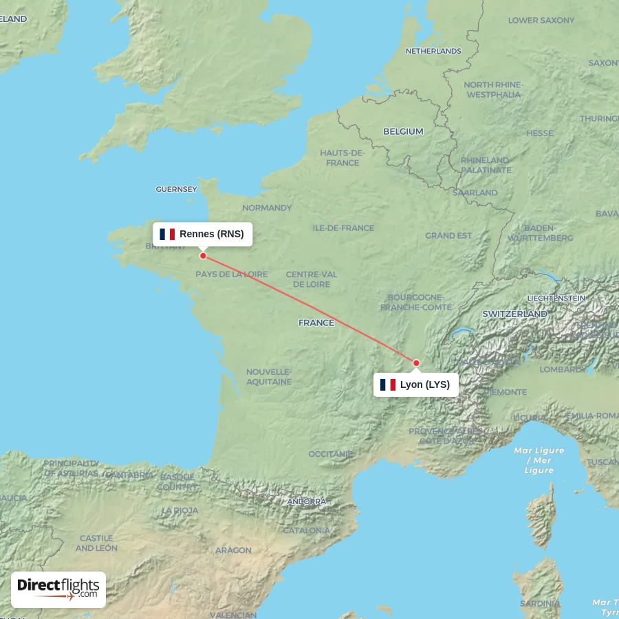 LYS - RNS route map