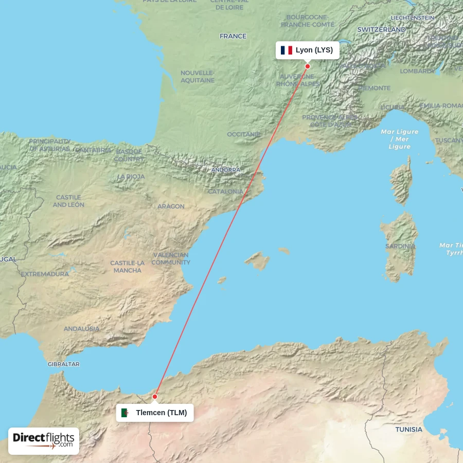 LYS - TLM route map