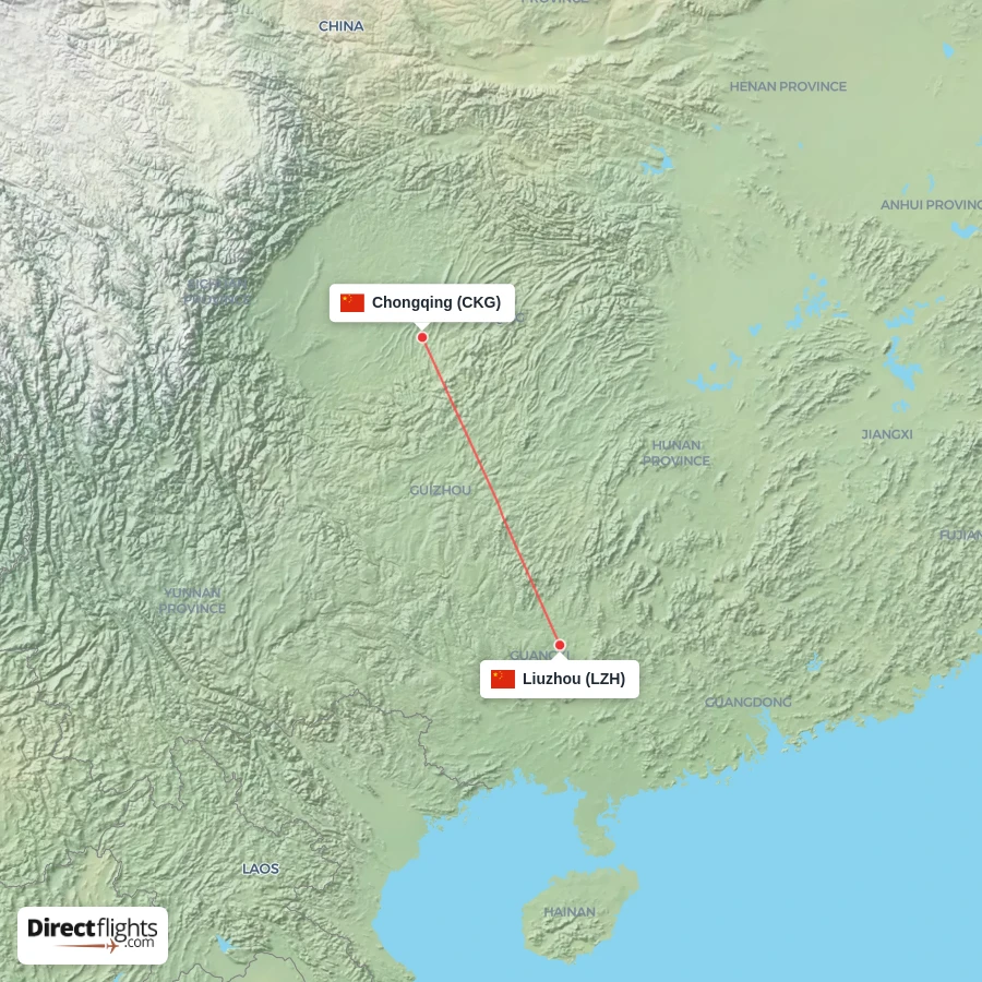 LZH - CKG route map