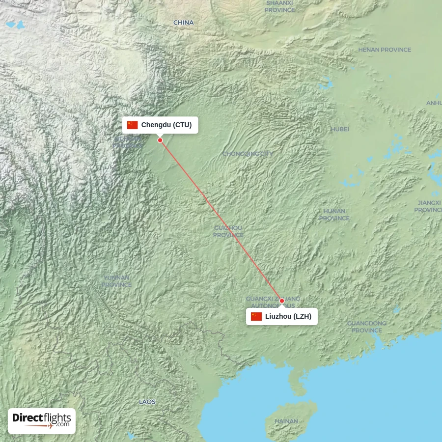 LZH - CTU route map