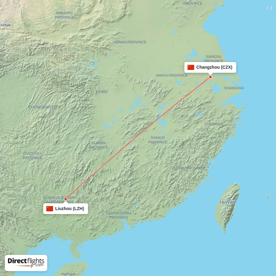 LZH - CZX route map