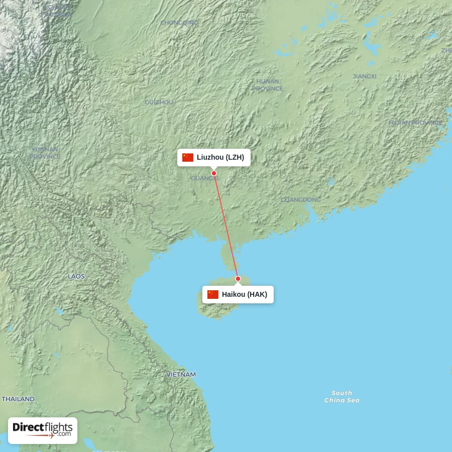 LZH - HAK route map