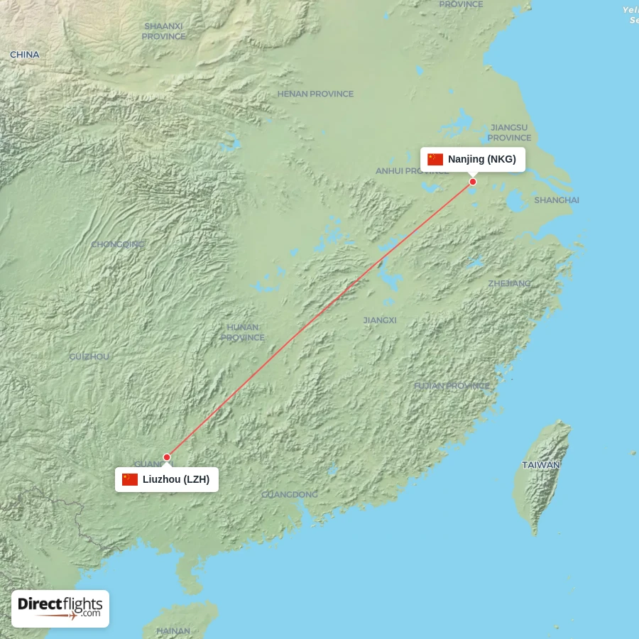 LZH - NKG route map