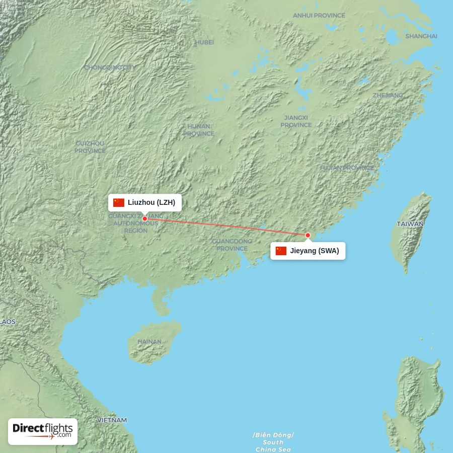 LZH - SWA route map