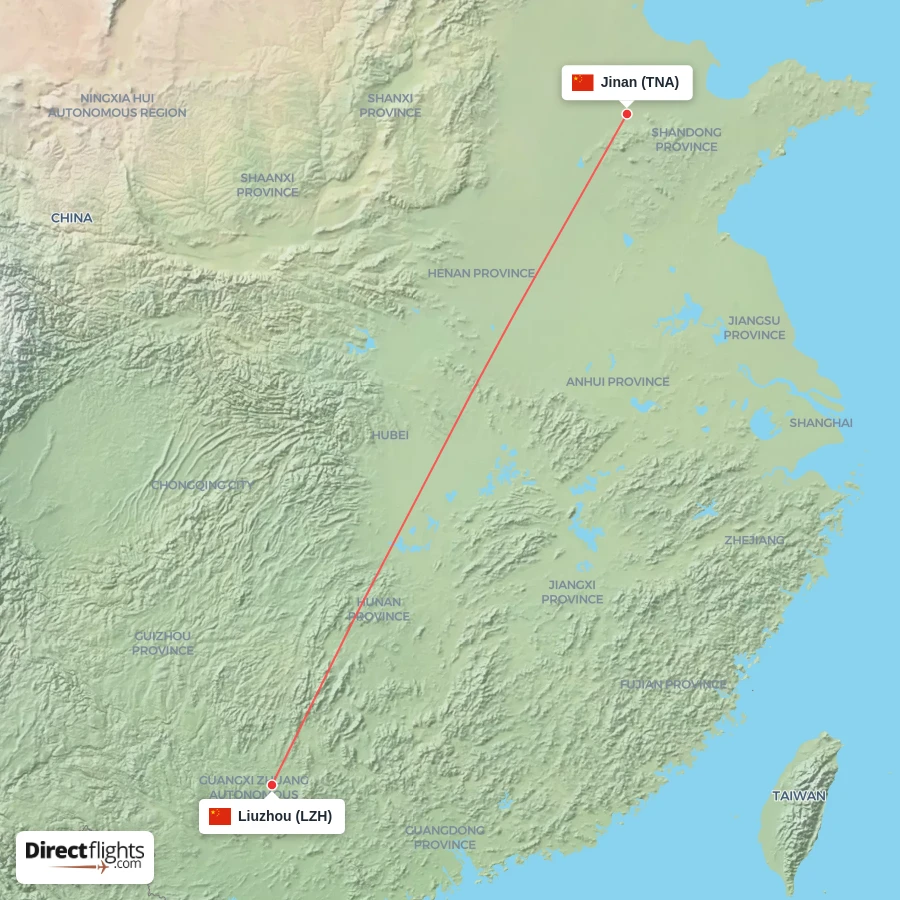 LZH - TNA route map