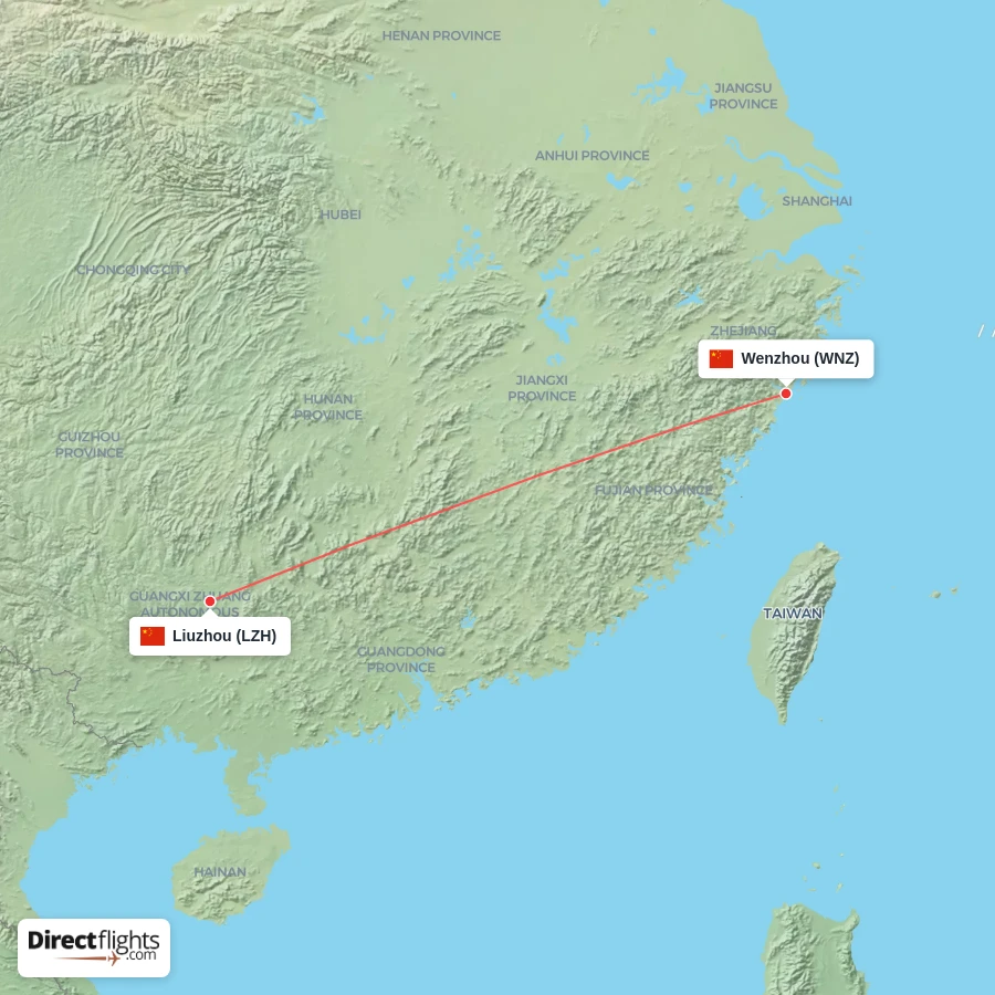 LZH - WNZ route map