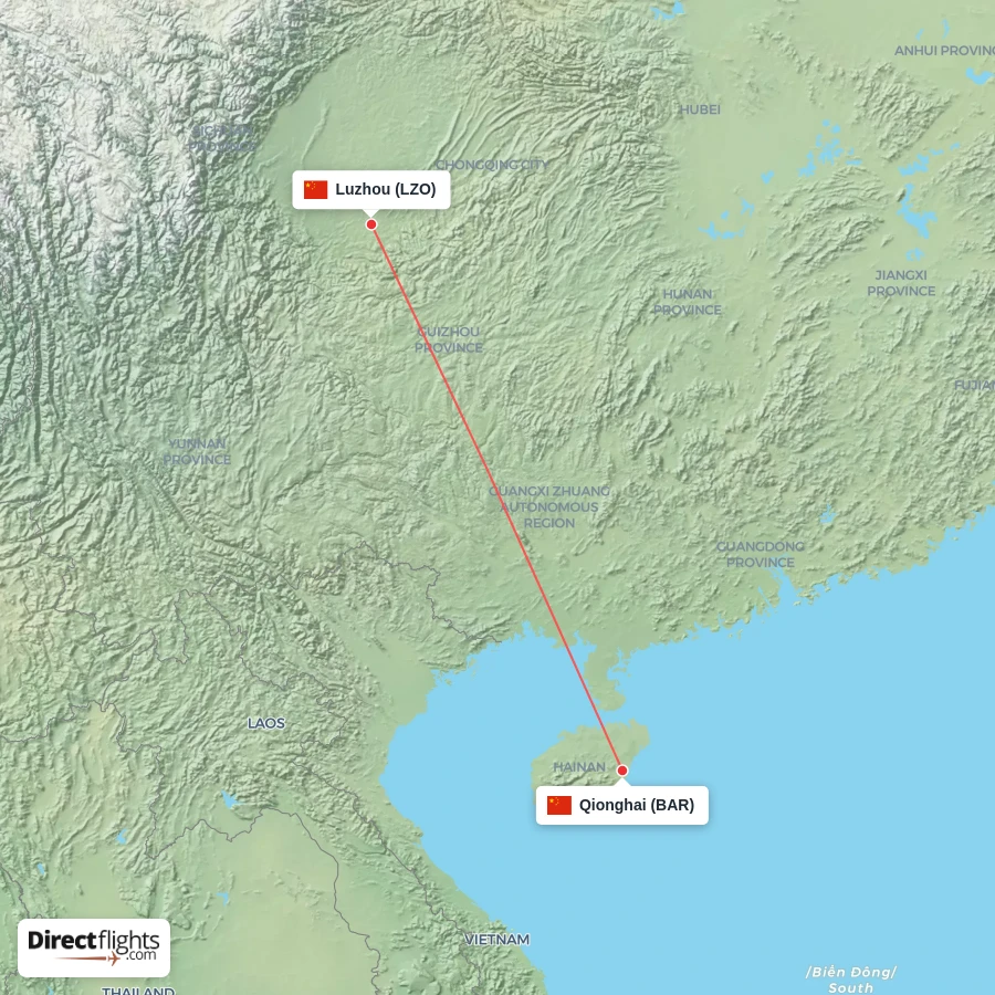 LZO - BAR route map