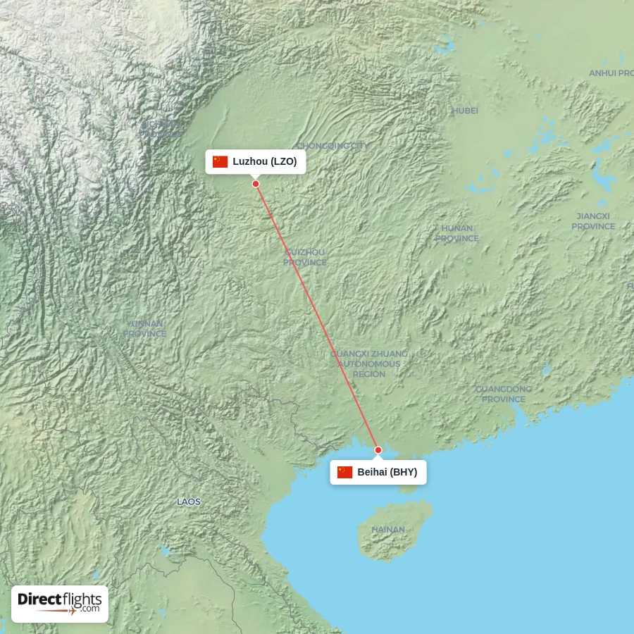 LZO - BHY route map
