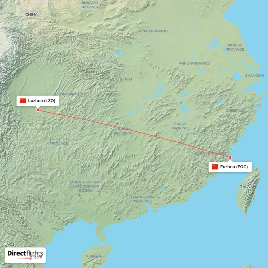 LZO - FOC route map