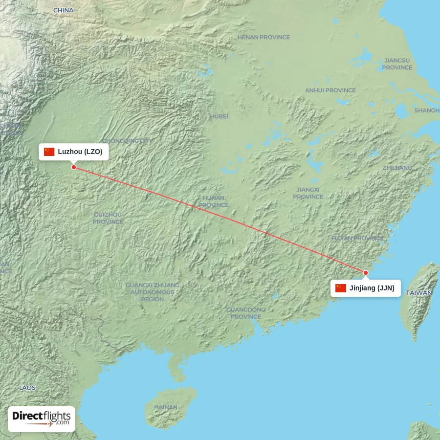 LZO - JJN route map