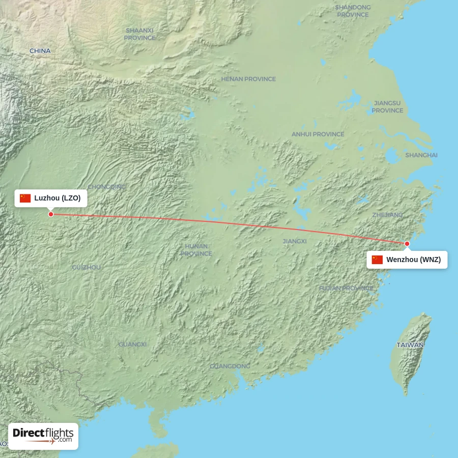 LZO - WNZ route map